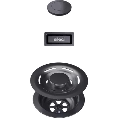 ELLECI KITASP-F-1VSELL-GM - FLOW-PRO OPEN UP (nyomógombos) automata dugókiemelő egymedencés mosogatókhoz - fegyveracél