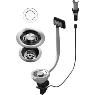 ELLECI KITASP-F-1VSELL-IN - FLOW PRO (PUSH-CONTROL OPEN UP) automata dugókiemelő egymedencés mosogatókhoz - inox