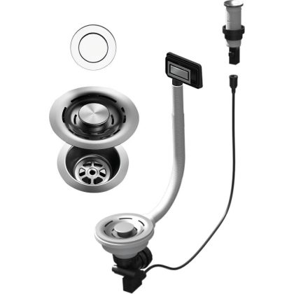   ELLECI KITASP-F-1VSELL-IN - FLOW PRO (PUSH-CONTROL OPEN UP) automata dugókiemelő egymedencés mosogatókhoz - inox