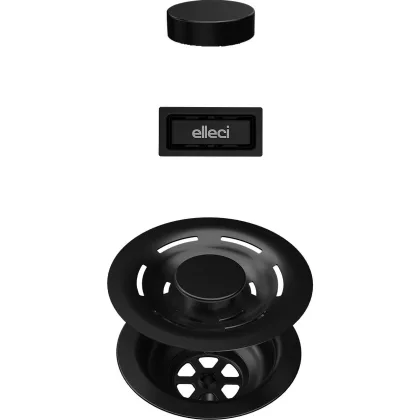   ELLECI KITASPT-F-1VSELL-BK - FLOW-PRO OPEN TWIST (tekerős) automata dugókiemelő egymedencés mosogatókhoz - fekete