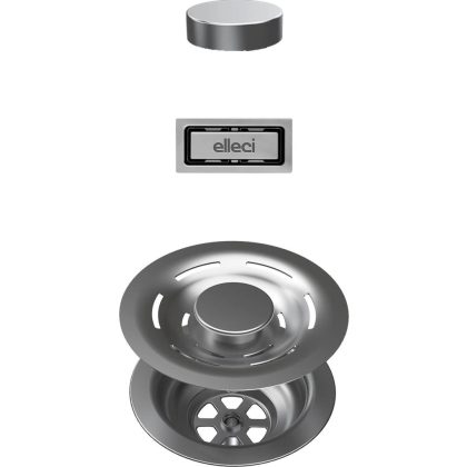   ELLECI KITASPT-F-1VSELL-IN - FLOW-PRO OPEN TWIST (tekerős) automata dugókiemelő egymedencés mosogatókhoz - inox