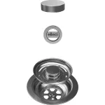   ELLECI KITASPT-FB-1VTELL-IN - FLOW OPEN TWIST (tekerős) automata dugókiemelő egymedencés mosogatókhoz - inox