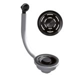   ELLECI KITWPT-FB-1VTELL-BK - FLOW szűrő és túlfolyó egymedencés mosogatókhoz - fekete