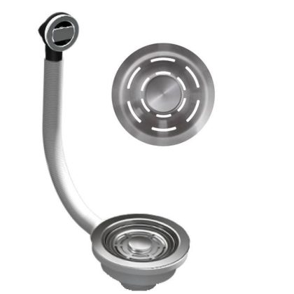   ELLECI KITWPT-FB-1VTELL-IN - FLOW szűrő és túlfolyó egymedencés mosogatókhoz inox