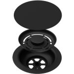   ELLECI KITWPT-FBC-1VTELL-BK - GHOST SYSTEM szűrőtakaró, szűrő és túlfolyó egymedencés mosogatókhoz - fekete