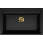 ELLECI LKS13086GLD - Mosogatótálca Sintesi 130 K86 Black arany tartozékokkal