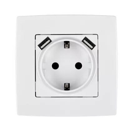 ELMARK 190062 CITY földelt dugalj + 2xUSB aljzat