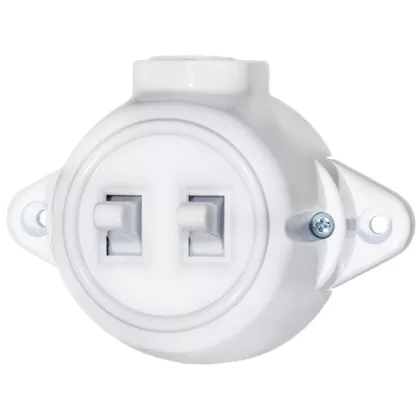   ELMARK 190199 ANTIK KÉT GOMBOS EGYIRÁNYÚ KAPCSOLÓ 10A 250V FEHÉR