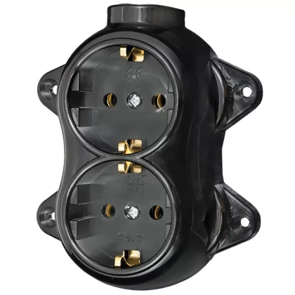   ELMARK 190203 ANTIQUE TÜKÖR DOUBLE DUGASZ GERMÁN TÍPUS 16 250V FEKETE