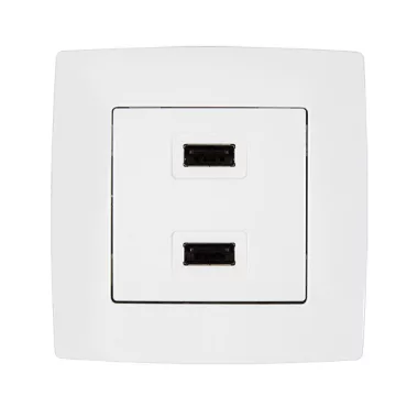 ELMARK 190751 CITY 2xUSB ALJZAT FEHÉR METÁL