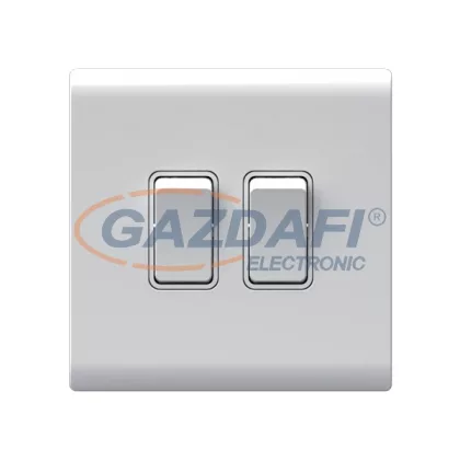   ELMARK 190804 "London" süllyesztett kétpólusú kapcsoló, fehér, 2 kapcsoló, kicsi billenty