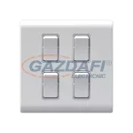   ELMARK 190807 "London" süllyesztett egypólusú kapcsoló, fehér, 4 kapcsoló, kicsi billenty