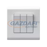   ELMARK 190817 "London" süllyesztett kétpólusú kapcsoló, fehér, 3 kapcsoló, nagy billenty