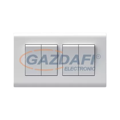   ELMARK 190819 "London" süllyesztett kétpólusú kapcsoló, fehér, 4 kapcsoló, nagy billenty