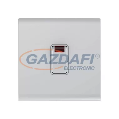 ELMARK 190826 "London" süllyesztett kétpólusú kapcsoló jelzfénnyel, kicsi billenty, fehér, 20AX, PC