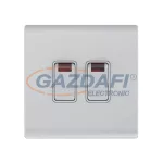   ELMARK 190827 "London" süllyesztett dupla kétpólusú kapcsoló jelzfénnyel, kicsi billenty, fehér, 20AX, PC