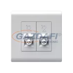   ELMARK 190846 "London" süllyesztett dupla SAT aljzat, fehér, PC