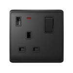   ELMARK 190880/A LONDON EGYPÓLUSÚ CSATLAKOZÓ 1P GOMBOS KAPCSOLÓ NEON+USB AN