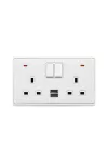 ELMARK 190882/WH LONDON DUBLE RENDELKEZÉS 2P GOMBOS KAPCSOLÓ NEON+USB WH