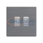   ELMARK 190903 "London" süllyesztett egypólusú kapcsoló, rozsdamentes acél, 2 kapcsoló, kicsi billenty