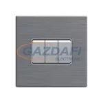   ELMARK 190905 "London" süllyesztett egypólusú kapcsoló, rozsdamentes acél, 3 kapcsoló, kicsi billenty