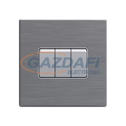   ELMARK 190905 "London" süllyesztett egypólusú kapcsoló, rozsdamentes acél, 3 kapcsoló, kicsi billenty