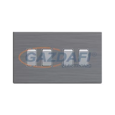 ELMARK 190909 "London" süllyesztett kétpólusú kapcsoló, rozsdamentes acél, 4 kapcsoló, kicsi billenty