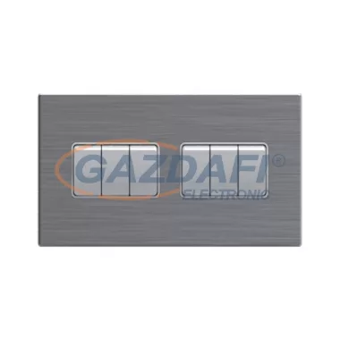 ELMARK 190911 "London" süllyesztett kétpólusú kapcsoló, rozsdamentes acél, 6 kapcsoló, kicsi billenty