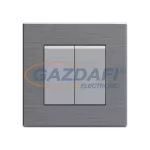   ELMARK 190914 "London" süllyesztett egypólusú kapcsoló, rozsdamentes acél, 2 kapcsoló, nagy billenty