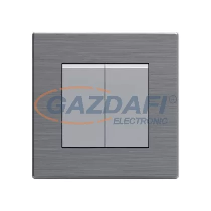   ELMARK 190914 "London" süllyesztett egypólusú kapcsoló, rozsdamentes acél, 2 kapcsoló, nagy billenty