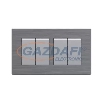   ELMARK 190919 "London" süllyesztett kétpólusú kapcsoló, rozsdamentes acél, 4 kapcsoló, nagy billenty