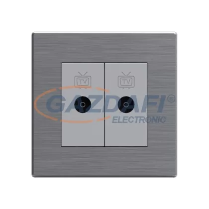   ELMARK 190944 "London" süllyesztett dupla TV aljzat, rozsdamentes acél