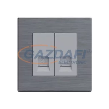 ELMARK 190948 "London" süllyesztett dupla RJ11 telefon aljzat, 13A, rozsdamentes acél