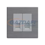   ELMARK 190952 "London" süllyesztett dupla RJ45 informatikai aljzat, 13A, rozsdamentes acél