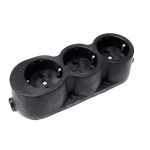 ELMARK 192120/BL Gumi 3-as hálózati elosztó 16A fekete