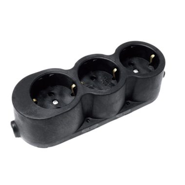 ELMARK 192120/BL Gumi 3-as hálózati elosztó 16A fekete