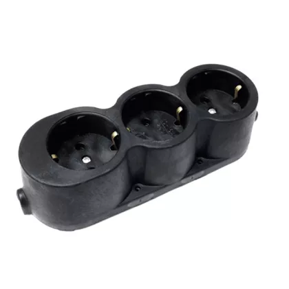 ELMARK 192120/BL Gumi 3-as hálózati elosztó 16A fekete