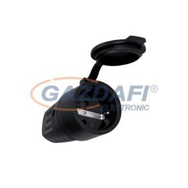 ELMARK 192122/BL Csapfedeles leng gumi dugalj 16A IP44 fekete