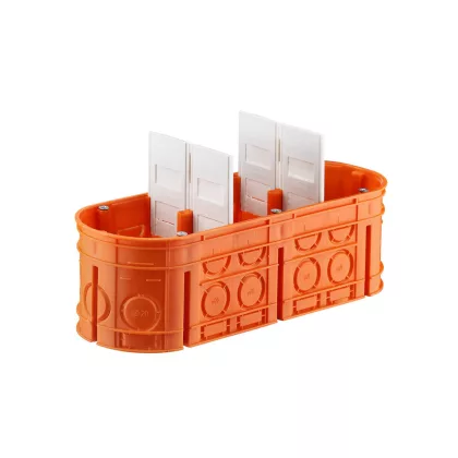   ELMARK 33167008 TRIPLE CONSOLE BOX FOR CONCRETE WITH SEPARATORS, HALOGEN FREE