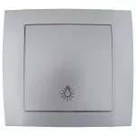   ELMARK 380822 HAKAN SR- 2514 PUSH BUTTON SWITCH WITH LAMP SIGNAL SILVER GRAY