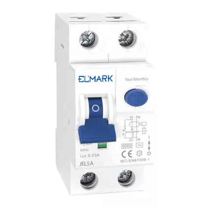   ELMARK 40016A kombinált védkapcsoló beépített túláramvédelemmel RCBO EM JEL5A 6kA 2P 16A/30mA