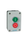 ELMARK 401233 "EL1-BP213" nyomógomb tokozattal, rugós, 1NO, 1NC, IP65, piros-zöld