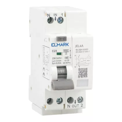 ELMARK 40873 AFDD+RCBO JEL8A 6KA 1P+N 20A/30MA CURVE C