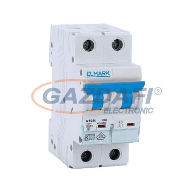 ELMARK 41203C/B kismegszakító, jelölhet C102L 10A 2P 10kA, B karakterisztika