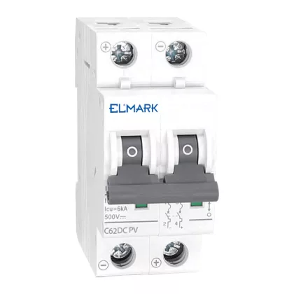   ELMARK 41269 KISMEGHAZÓ DC62 25A 2P 6KA 500V C KARAKTERISZTIKA NAPELEM RENDSZEREKHEZ