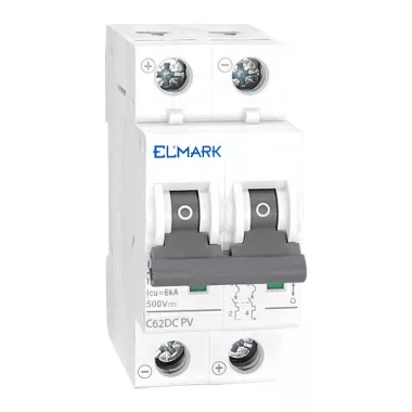 ELMARK 41271 kismegszakító DC62 40A 2P 6KA 500V C karakterisztika napelem rendszerekhez