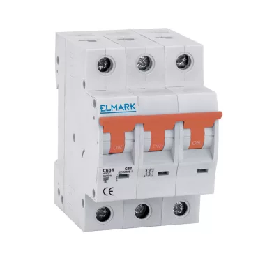 ELMARK 41340R MINIATURE CIRCUIT BREAKER C63R 40A 3P 6kA CURVE C