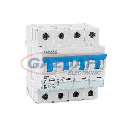 ELMARK 41408C/B Circuit Breaker, C104L 25A 4P 10kA, B Characteristic
