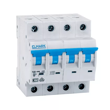   ELMARK 41420C KISMEGSZAKÍTÓ C64N 20A 4P 6kA, C KARAKTERISZTIKA