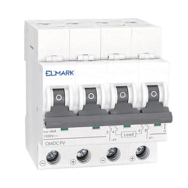 ELMARK 41567 kismegszakító DC64 16A 4P 6KA 1000V C karakterisztika napelem rendszerekhez
